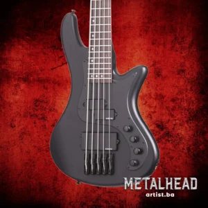 MetalHead: Schecter Stiletto Stealth-5 Satin Black Active EQ bass Diamond