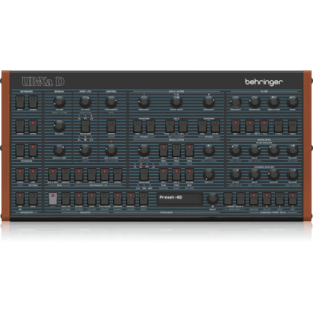 Behringer UB-Xa D plavi analogni 16-glasni desktop sintisajzer modul sa 32 oscilatora, 2 ADSR, 2 LFO, sekvencerom, arpeđatorom i rackmount nosačima, Prodaja Artist d.o.o. Banja Luka, Sarajevo
