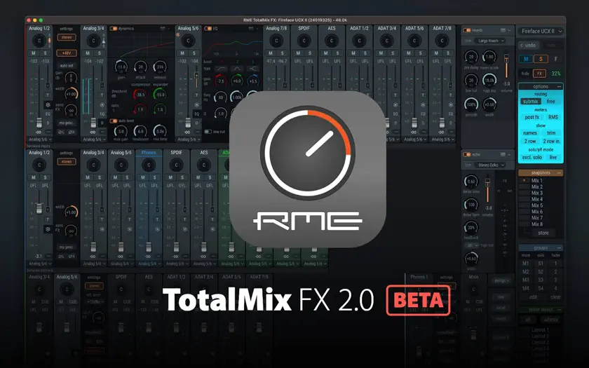 RME kutak: TotalMix FX 2.0 Beta