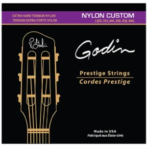 Set Godin nylon žica s ekstra hard tenzijom, .029–.044, za klasične školske gitare, stabilna intonacija i poboljšan ton. Prodaja Artist d.o.o. Banja Luka, Sarajevo.