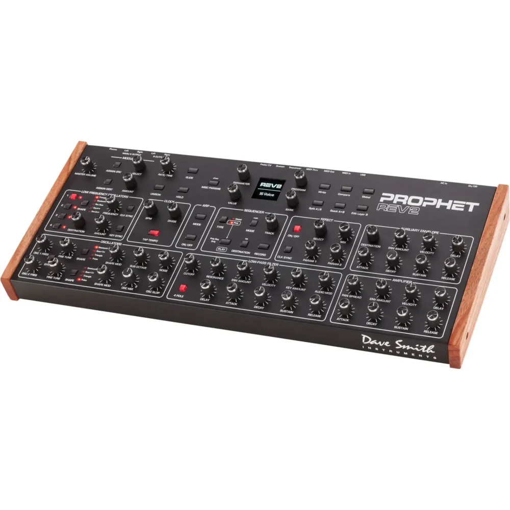 Sequential Prophet REV2-8 8-glasovni analogni polifonični synth sa step sequencerom i arpeggiatorom, idealan za profesionalnu produkciju. Prodaja Artist d.o.o. Banja Luka, Sarajevo