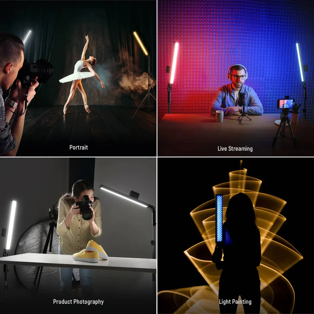 Neewer BH20B Bi-Color LED Light Tube 2-Light Kit, profesionalno LED osvjetljenje za vlog i studio, 40W, CRI 97, komplet sa filterima i stalkom. Prodaja Artist d.o.o. Banja Luka, Sarajevo.