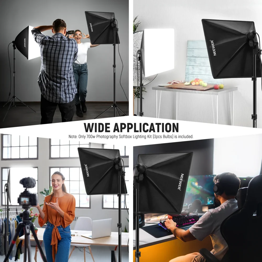 Neewer NK200 Photography Softbox Kit 700W, LED studio rasvjeta 60x60 cm sa stativima i torbom. Prodaja Artist d.o.o. Banja Luka, Sarajevo.