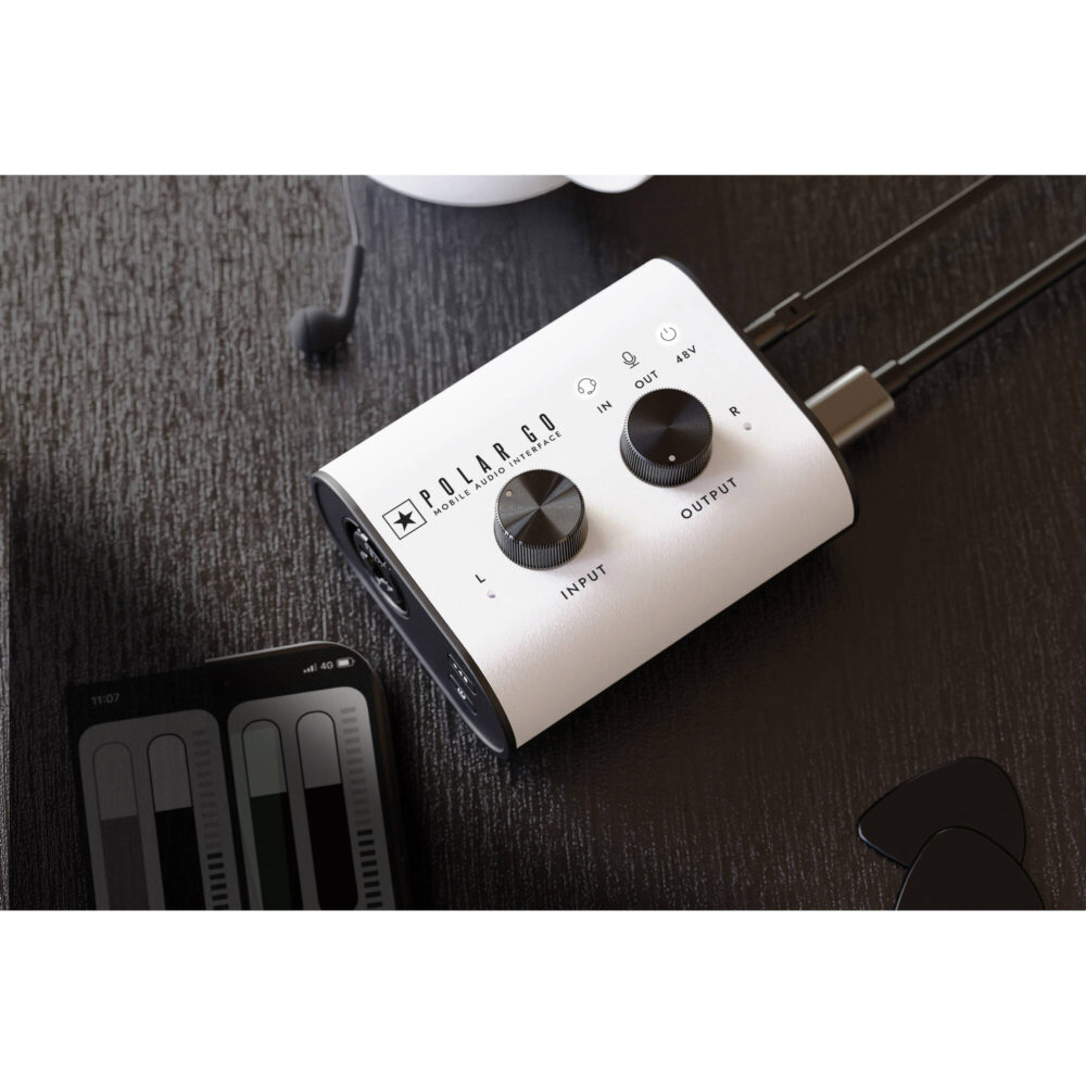 Blackstar Polar Go USB-C audio interfejs, prenosni interfejs sa mikrofonom, Polar Go ProCapture stereo mikrofon, XLR ulaz za mobilno snimanje, Blackstar audio interfejs baterija