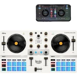 Hercules DJControl Mix Ultra, mobilni DJ kontroler, Bluetooth DJ, Neural Mix, djay, prijenosni mikser, 3-band EQ. Prodaja u Artist d.o.o. prodavnicama Banja Luka, Sarajevo.