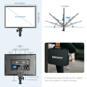 Neewer NL-288ARC, LED panel, video rasvjeta, foto studio, bi-color rasvjeta, rasvjeta za YouTube, 45W panel, profesionalno svjetlo. Prodaja u Artist d.o.o. prodavnicama Banja Luka, Sarajevo.