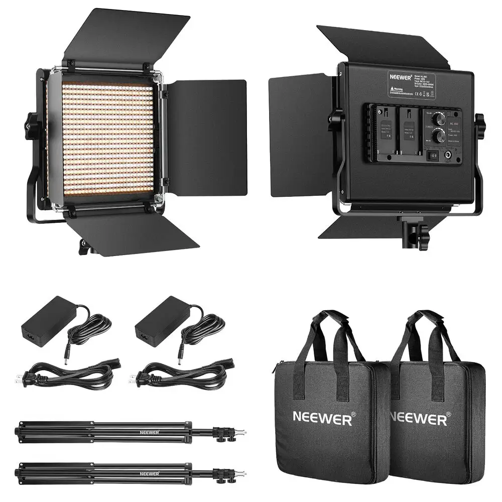 Neewer NL660, LED video svjetlo, studijska rasvjeta, komplet rasvjete, bi-color LED, rasvjeta za fotografiju, metalni LED panel, rasvjeta sa stalcima. Prodaja u Artist d.o.o. prodavnicama Banja Luka, Sarajevo