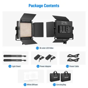 Neewer NL660, LED video svjetlo, studijska rasvjeta, komplet rasvjete, bi-color LED, rasvjeta za fotografiju, metalni LED panel, rasvjeta sa stalcima. Prodaja u Artist d.o.o. prodavnicama Banja Luka, Sarajevo