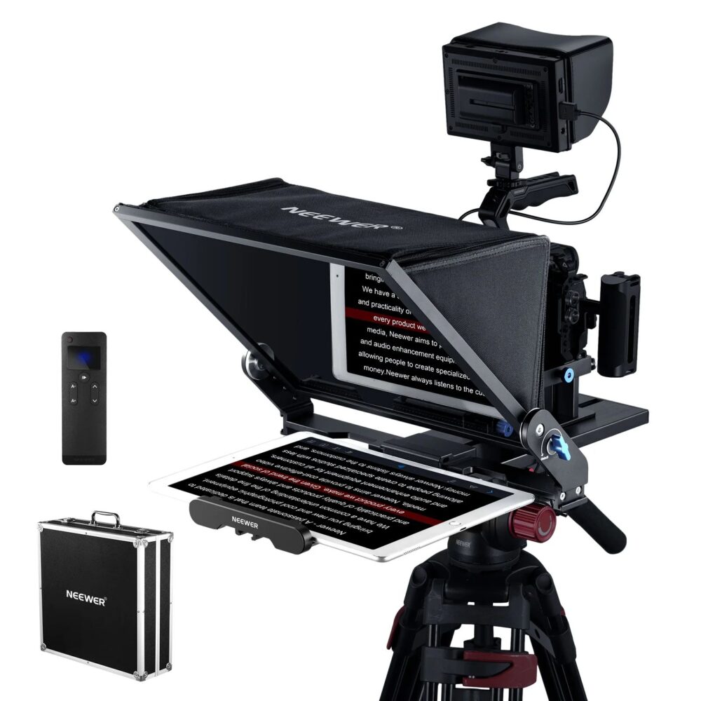Neewer X17 II, teleprompter, prompter za kameru, oprema za snimanje, video produkcija, YouTube oprema, HD teleprompter, teleprompter za tablet. Prodaja u Artist d.o.o. prodavnicama Banja Luka, Sarajevo.