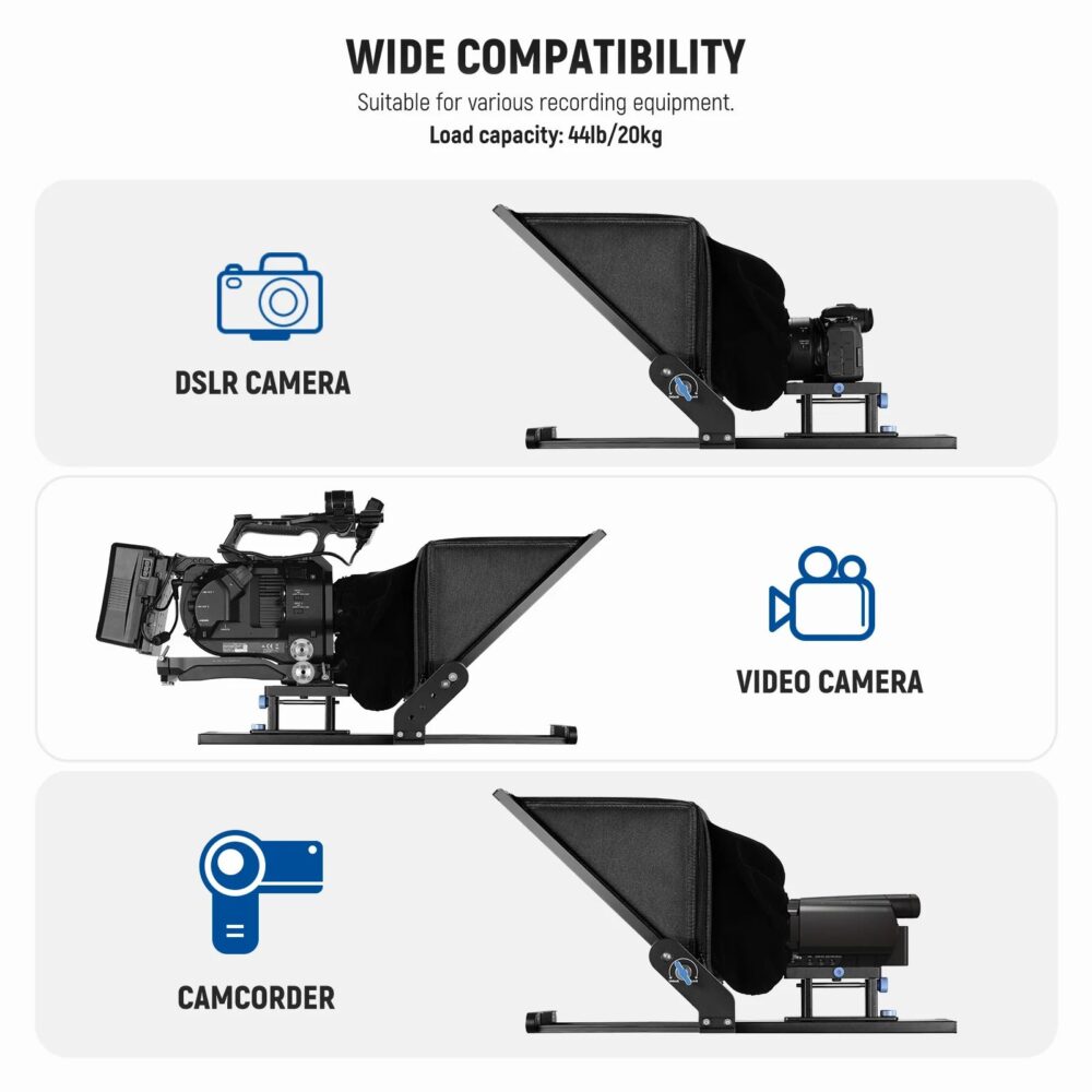 Neewer X17 II, teleprompter, prompter za kameru, oprema za snimanje, video produkcija, YouTube oprema, HD teleprompter, teleprompter za tablet. Prodaja u Artist d.o.o. prodavnicama Banja Luka, Sarajevo.