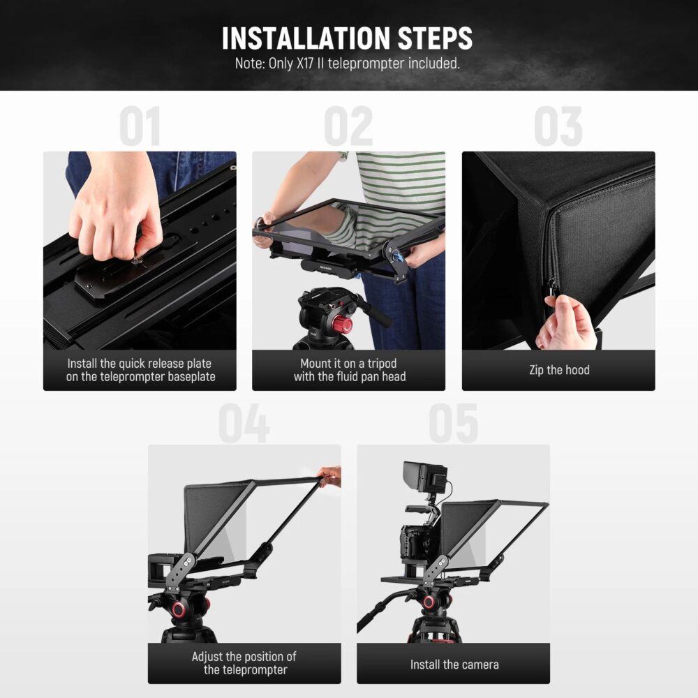 Neewer X17 II, teleprompter, prompter za kameru, oprema za snimanje, video produkcija, YouTube oprema, HD teleprompter, teleprompter za tablet. Prodaja u Artist d.o.o. prodavnicama Banja Luka, Sarajevo.
