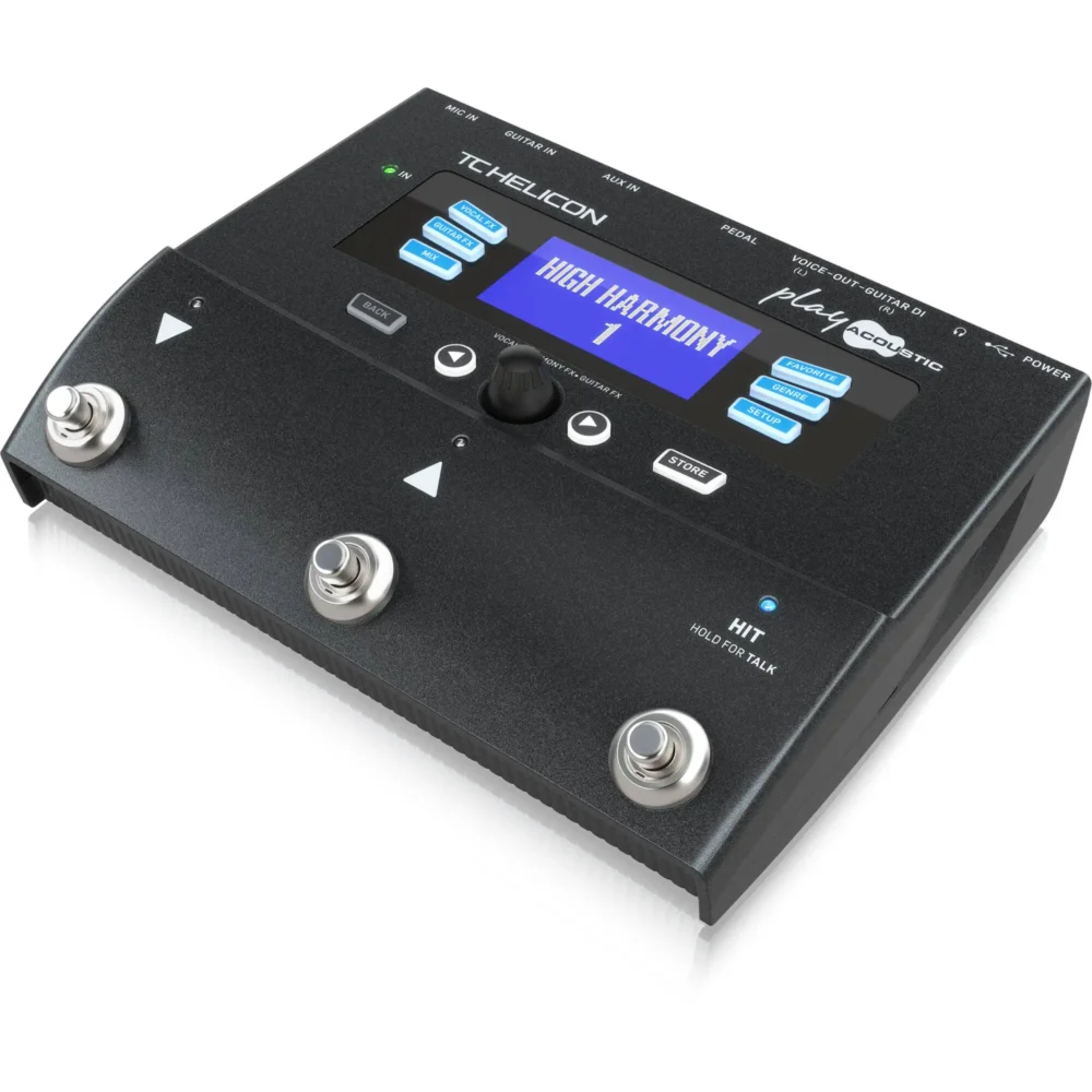 TC-Helicon Play Acoustic, vokalni procesor, procesor za akustičnu gitaru, looper pedala, BodyRez efekat, gitarski efekti, harmonizer za vokal, TC Helicon pedale. Prodaja u Artist d.o.o. prodavnicama Banja Luka, Sarajevo.