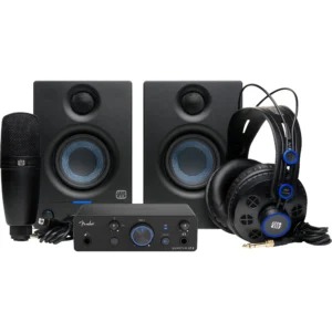 Fender Quantum LT 2, COMPLETE Bundle, audio interfejs, set za snimanje, Studio monitori, studijski mikrofon, studijske slušalice, Fender Studio Pro, oprema za podcast. Prodaja u Artist d.o.o. prodavnicama Banja Luka, Sarajevo.