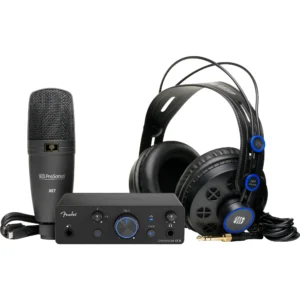 Fender Quantum LT 2, Creator Bundle, audio interfejs, set za snimanje, studijski mikrofon, studijske slušalice, Fender Studio Pro, oprema za podcast. Prodaja u Artist d.o.o. prodavnicama Banja Luka, Sarajevo.