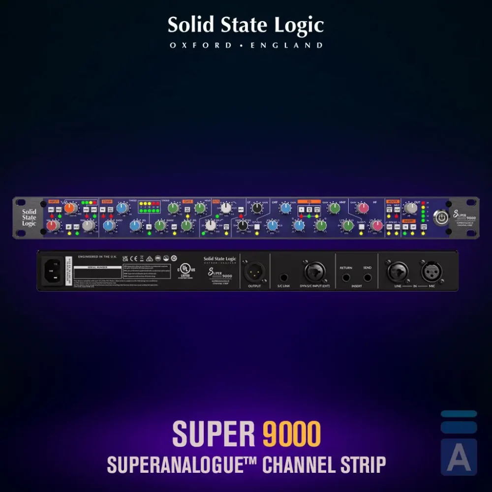 Solid State Logic Super 9000, SSL kanalni procesor, SuperAnalogue, mikrofonsko predpojačalo, SSL EQ, SSL kompresor, VHD preamp, studijska oprema. Prodaja u Artist d.o.o. prodavnicama Banja Luka, Sarajevo.