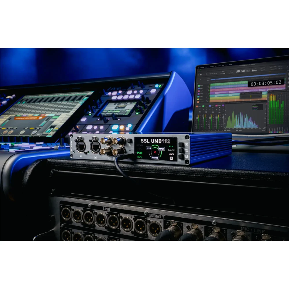 SSL UMD192, Solid State Logic interfejs, MADI Dante bridge, USB 3.0 audio interfejs, 192 kanala interfejs, AES67 audio, ST 2110 interfejs, SSL Bosna, profesionalna audio oprema. Prodaja u Artist d.o.o. prodavnicama Banja Luka, Sarajevo.