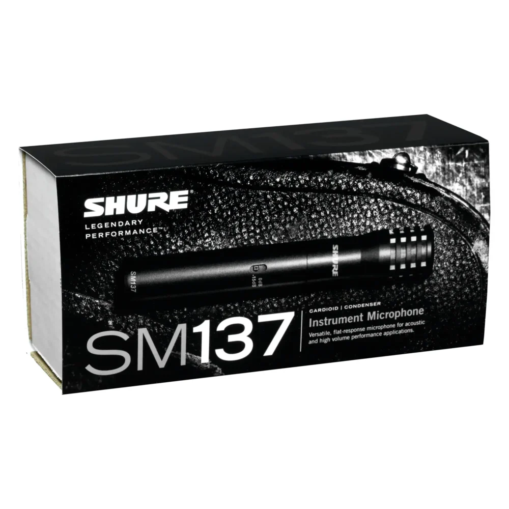 Shure SM137 kondenzatorski instrument mikrofon male dijafragme sa kardioidnom karakteristikom za studijsko i scensko snimanje. Prodaja Artist d.o.o. Banja Luka, Sarajevo