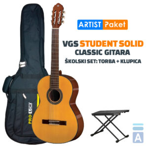 Školska gitara paket Gewa VGS STUDENT SOLID 4/4  klasična gitara + torba + klupica