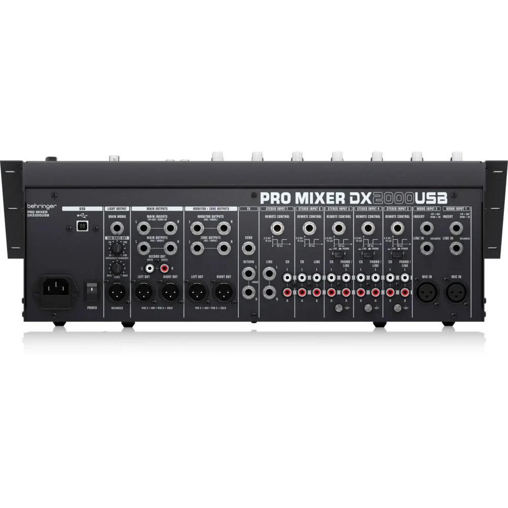 Behringer DX2000USB, DJ mikser, sedmokanalni mikser, Infinium crossfader, USB DJ mixer, rackmount mikser, DJ oprema, Artist d.o.o. Prodaja u Artist d.o.o. prodavnicama Banja Luka, Sarajevo.