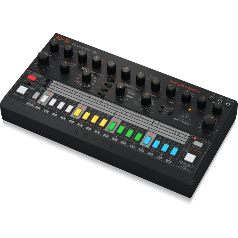 Behringer RD-78, analogna ritam mašina, CR-78 rekreacija, bubnjarski sekvencer, studijska oprema, vintage drum machine, Artist d.o.o. Prodaja u Artist d.o.o. prodavnicama Banja Luka, Sarajevo.