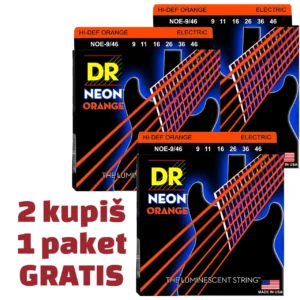 DR HI-DEF NEON™ ORANGE 9-46 žice za el. git 3 pak (1 GRATIS)