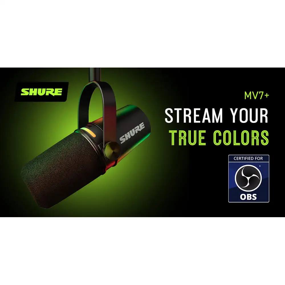 Shure MV7+, dinamički mikrofon, podcast mikrofon, USB-C mikrofon, XLR mikrofon, Gator stalak, MOTIV Mix, broadcast zvuk. Prodaja u Artist d.o.o. prodavnicama Banja Luka, Sarajevo.