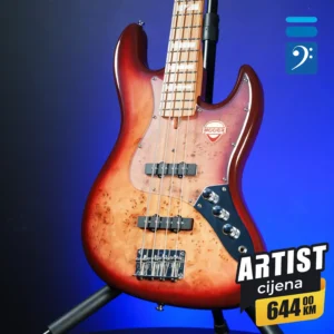 Mooer MBJ420 Red Burst Jazz bass gitara + Gig Bag torba