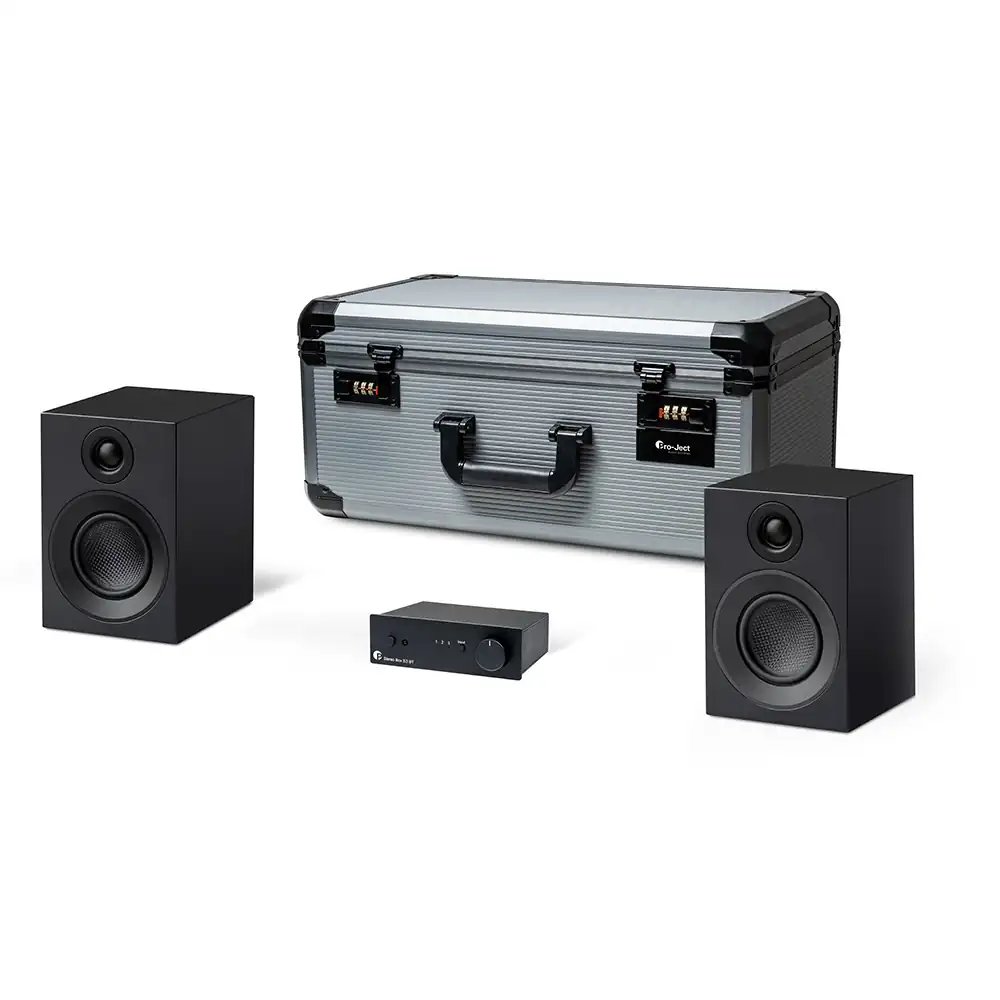 Pro-Ject Travel Set, Pro-Ject Stereo Box S3 BT, Speaker Box 3 E Carbon, prenosni Hi-Fi, Bluetooth pojačalo, mini zvučnici, audiophile travel kit. Prodaja u Artist d.o.o. prodavnicama Banja Luka, Sarajevo.