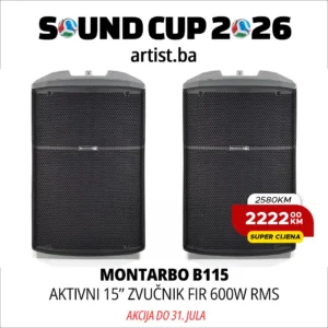 Sound Cup 2026: Montarbo B115 aktivni zvučnik FIR 600W RMS (PAR)