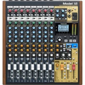 TASCAM Model 12, hibridni mikser, DAW kontroler, SD rekorder, USB interfejs, MIDI mikser, podcast mikseta, Tascam Model. Prodaja u Artist d.o.o. prodavnicama Banja Luka, Sarajevo.