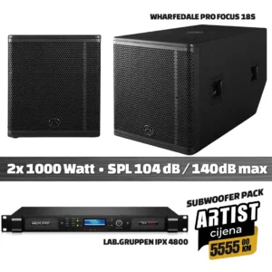 Artist paket: Wharfedale Pro FOCUS 18S subwooferi (par) + Lab.Gruppen IPX 4800 pojačalo