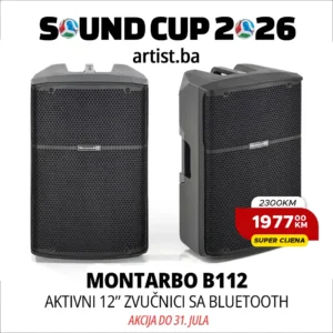 Sound Cup 2026: Montarbo B112 aktivni 12" zvučnik FIR 600W RMS (PAR)