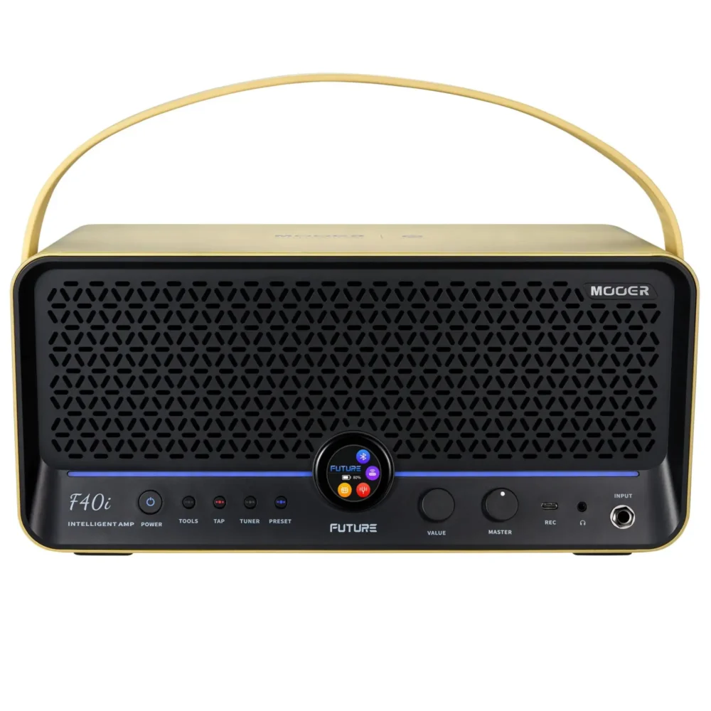 Mooer F40i pametno stono pojačalo snage 40W sa 2x4" zvučnicima, StemLab AI funkcijom, ekranom na dodir i Bluetooth-om. Prodaja u Artist d.o.o. prodavnicama Banja Luka, Sarajevo.