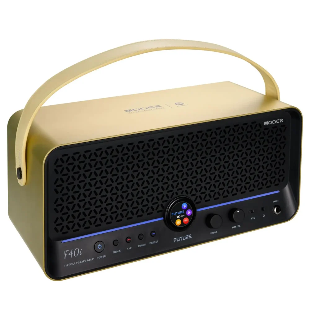Mooer F40i pametno stono pojačalo snage 40W sa 2x4" zvučnicima, StemLab AI funkcijom, ekranom na dodir i Bluetooth-om. Prodaja u Artist d.o.o. prodavnicama Banja Luka, Sarajevo.