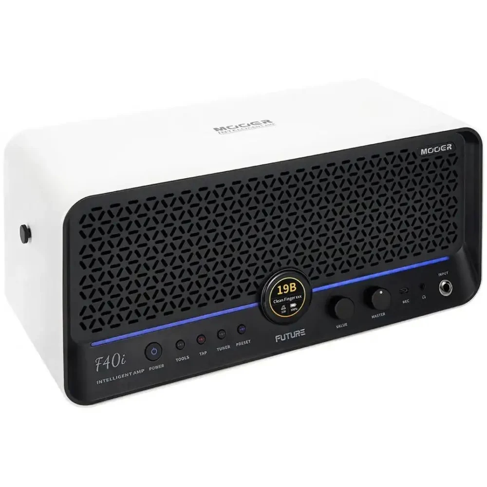 Mooer F40i pametno stono pojačalo snage 40W sa 2x4" zvučnicima, StemLab AI funkcijom, ekranom na dodir i Bluetooth-om. Prodaja u Artist d.o.o. prodavnicama Banja Luka, Sarajevo.