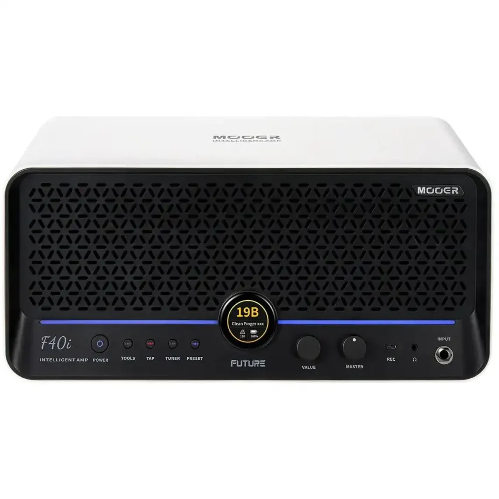 Mooer F40i pametno stono pojačalo snage 40W sa 2x4" zvučnicima, StemLab AI funkcijom, ekranom na dodir i Bluetooth-om. Prodaja u Artist d.o.o. prodavnicama Banja Luka, Sarajevo.