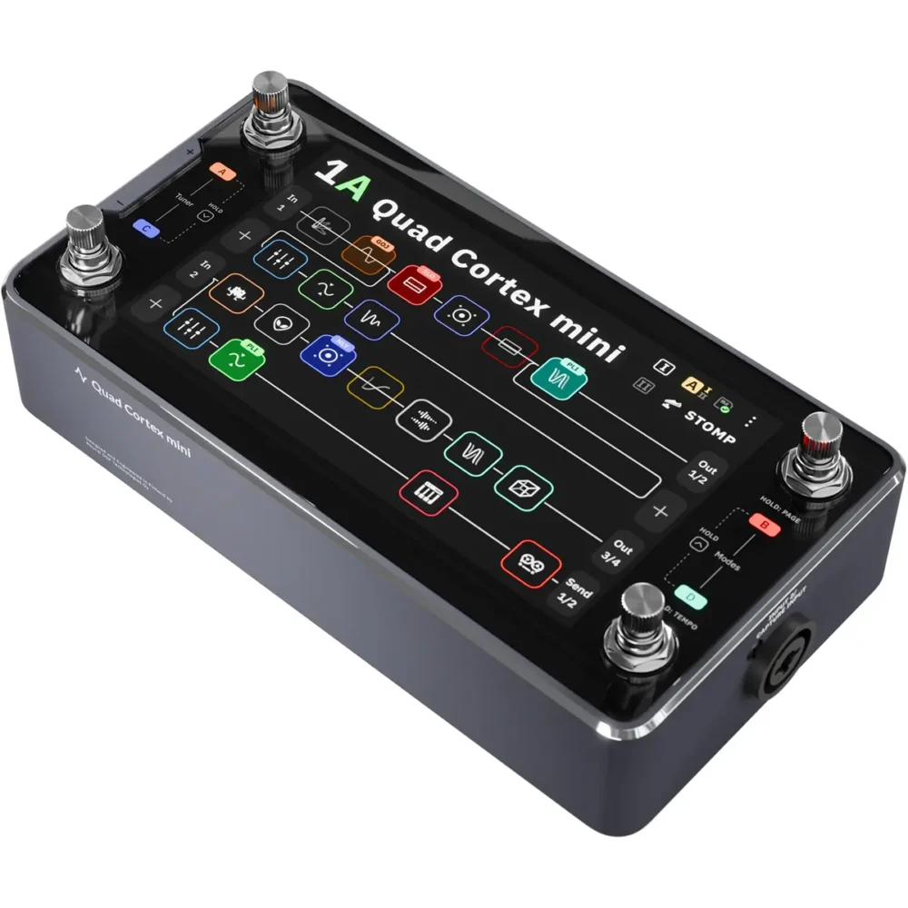 Neural DSP Quad Cortex Mini prenosni gitarski procesor i modelator pojačala sa 7" ekranom na dodir, CorOS sistemom i tehnologijom kloniranja. Prodaja u Artist d.o.o. prodavnicama Banja Luka, Sarajevo.